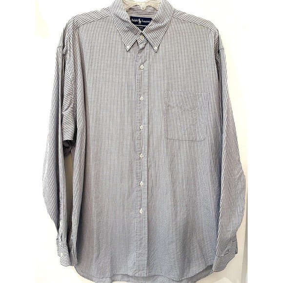 Ralph Lauren Other - Ralph Lauren Shirt Mens Sz XL Button Front Blake Long Sleeve Cotton Blue Check